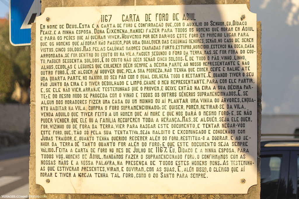 Texte du for de 1167