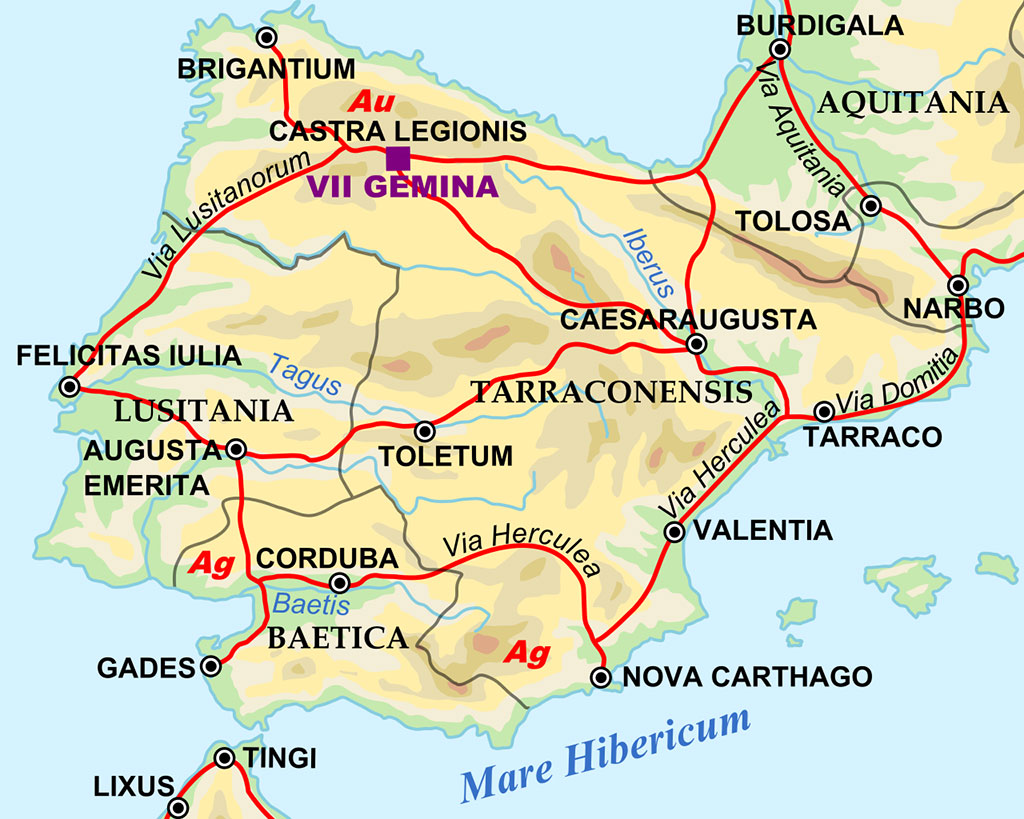 Carte de l'Hispanie romaine