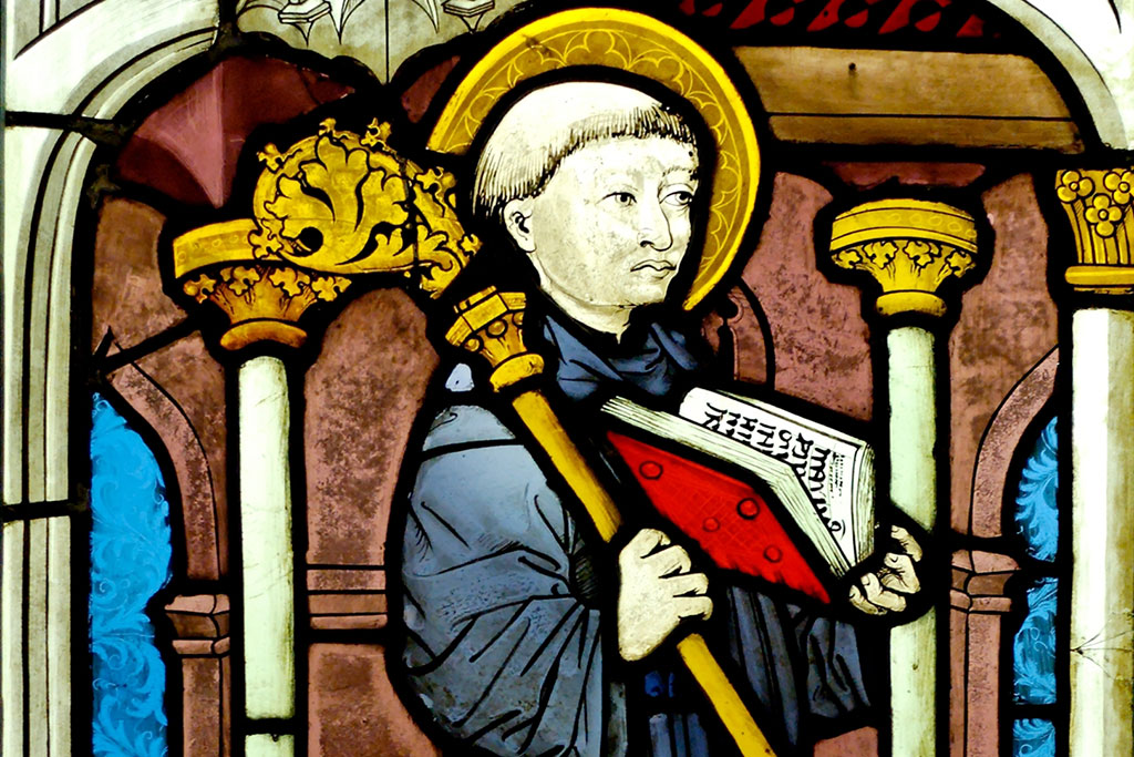 Vitrail représentant Bernard de Clairvaux.
